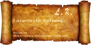 Lazarovits Kelemen névjegykártya